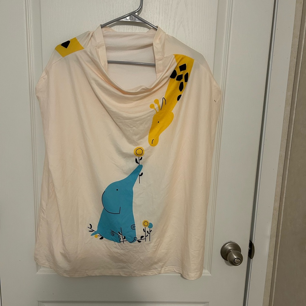 Cream Animal Print nursing cover up